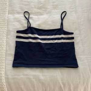 COPY - Brandy Melville Navy & White Crop Tank - O…